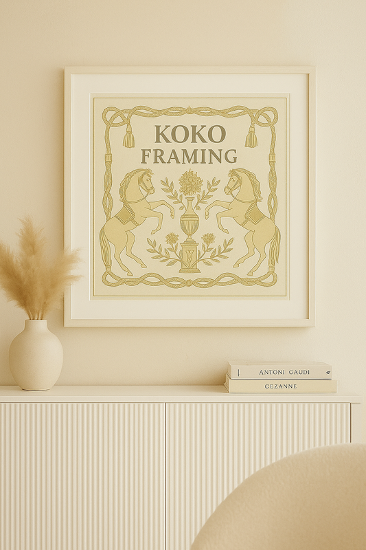 Whitewash Wood Scarf Frame – Acid-Free Archival Display for Designer Scarves, Handmade in Canada