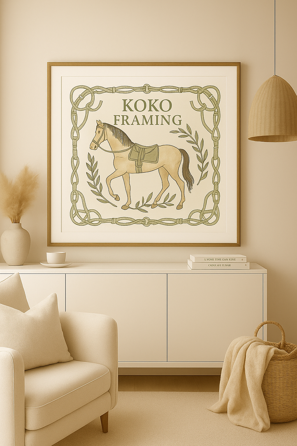 Olivewood Medium Tone Wood Scarf Frame – Acid-Free Archival Display for Designer Scarves, Handmade in Canada