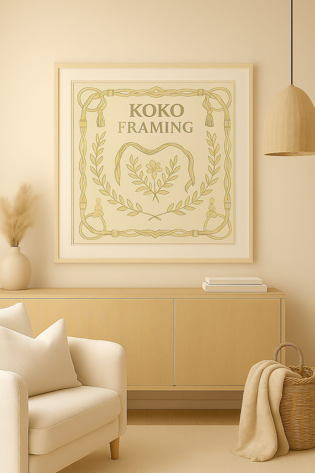Natural Wood Scarf Frame – Acid-Free Archival Display for Designer Scarves, Handmade in Canada